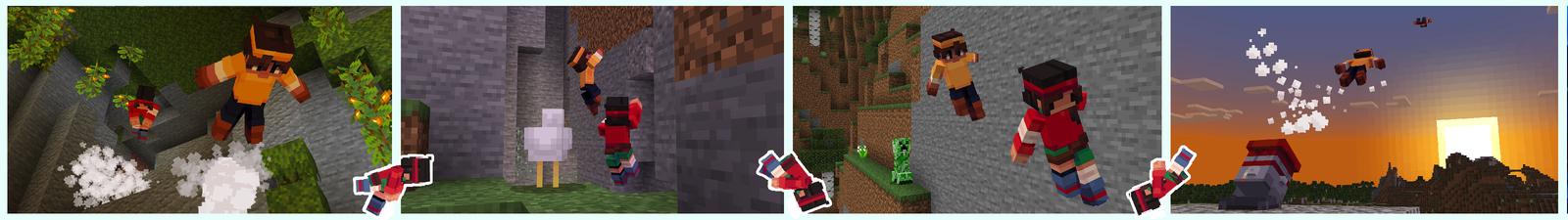 Panorama of the Minecraft Bedrock Marketplace product Advanced Movement created by Ninja Squirrel Gaming.