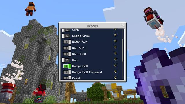 Screenshot of the Minecraft Bedrock Marketplace product Advanced Movement created by Ninja Squirrel Gaming.