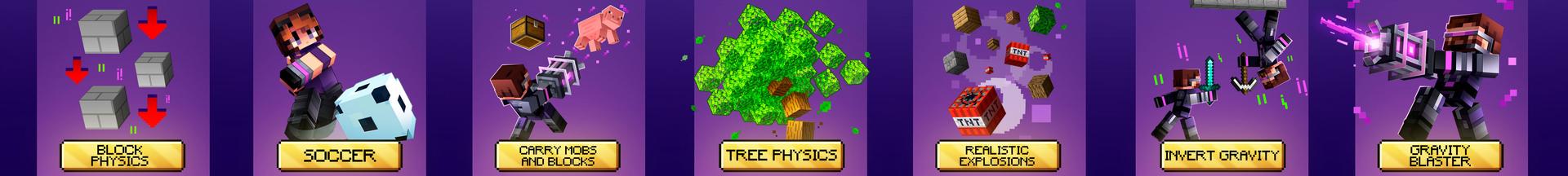 Panorama of the Minecraft Bedrock Marketplace product Immersive Physics created by Ninja Squirrel Gaming.