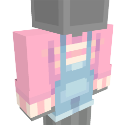 Thumbnail of the Minecraft Bedrock Marketplace product Pink Sweater Overalls created by Ninja Squirrel Gaming.