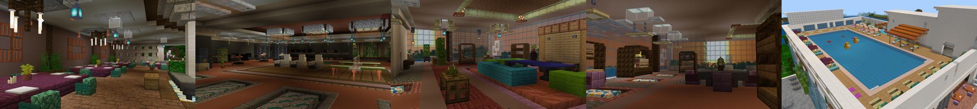 Panorama of the Minecraft Bedrock Marketplace product 5 Star Hotel: Roleplay created by Nitric Concepts.