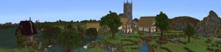 Panorama of the Minecraft Bedrock Marketplace product Advanced Village created by Nitric Concepts.