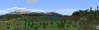Panorama of the Minecraft Bedrock Marketplace product Alien Farms created by Nitric Concepts.