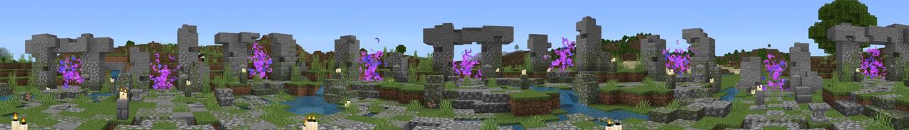 Panorama of the Minecraft Bedrock Marketplace product Biome Portals created by Nitric Concepts.