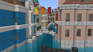 Screenshot of the Minecraft Bedrock Marketplace product Canal Town created by Nitric Concepts.