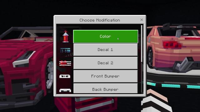 Screenshot of the Minecraft Bedrock Marketplace product CARS Add-On created by Nitric Concepts.