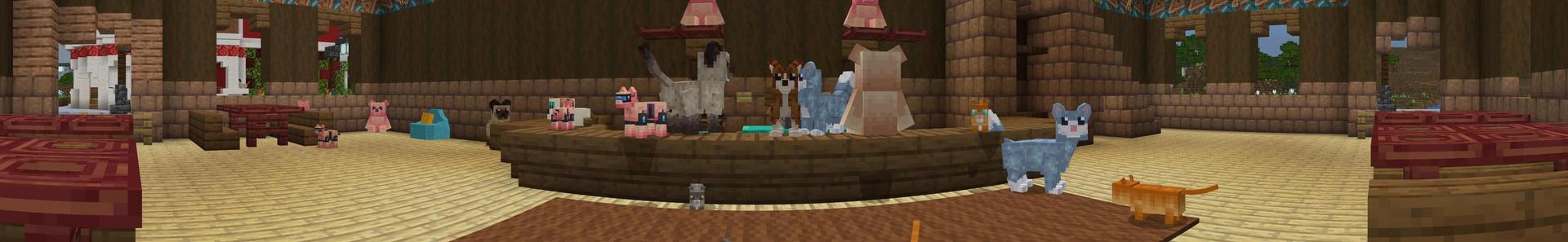 Panorama of the Minecraft Bedrock Marketplace product Cat Cafe created by Nitric Concepts.