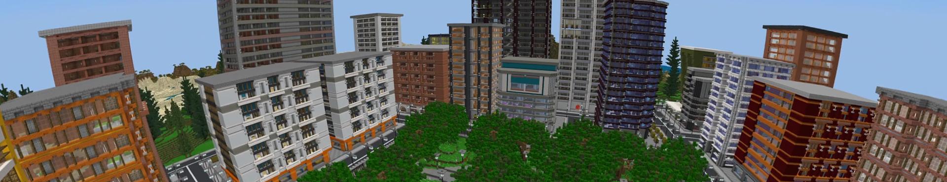 Panorama of the Minecraft Bedrock Marketplace product City Cars created by Nitric Concepts.