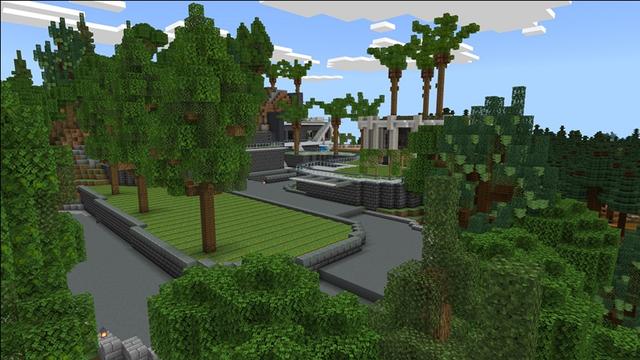Screenshot of the Minecraft Bedrock Marketplace product Cliffside Mansion created by Nitric Concepts.