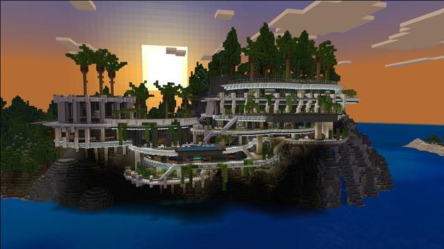 Screenshot of the Minecraft Bedrock Marketplace product Cliffside Mansion created by Nitric Concepts.