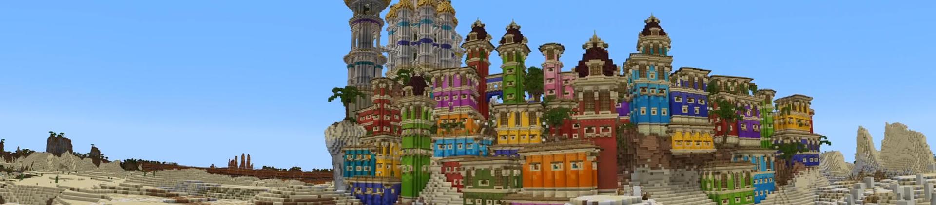Panorama of the Minecraft Bedrock Marketplace product Desert Sanctuary created by Nitric Concepts.