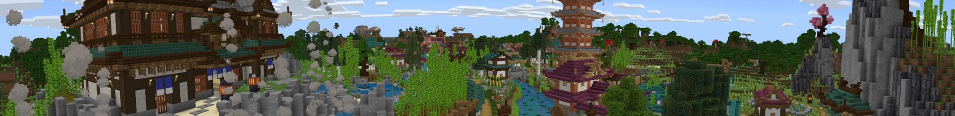 Panorama of the Minecraft Bedrock Marketplace product Flower Village created by Nitric Concepts.