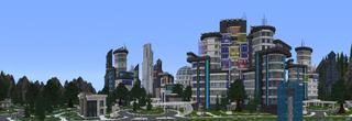 Panorama of the Minecraft Bedrock Marketplace product Future City created by Nitric Concepts.