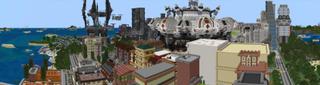 Panorama of the Minecraft Bedrock Marketplace product Futuristic City created by Nitric Concepts.