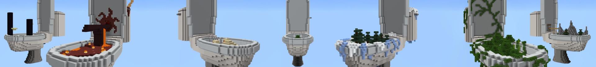 Panorama of the Minecraft Bedrock Marketplace product Giant Toilet Skyblock created by Nitric Concepts.