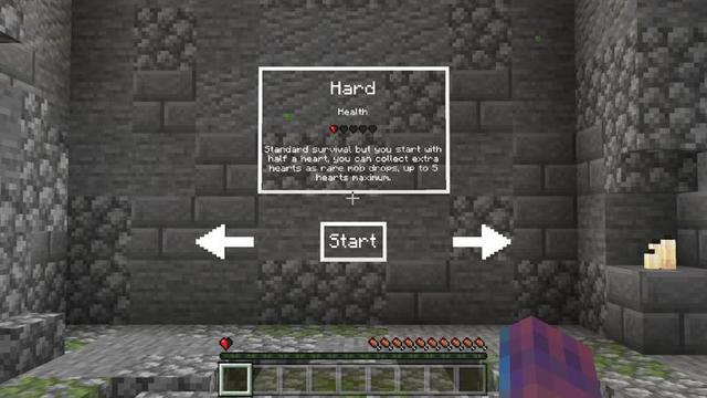 Screenshot of the Minecraft Bedrock Marketplace product Half Heart Survival created by Nitric Concepts.