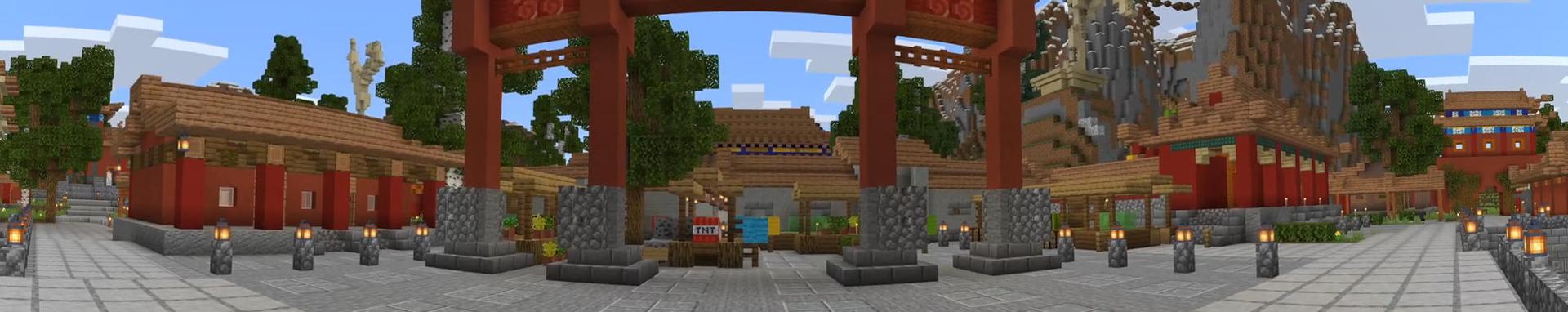 Panorama of the Minecraft Bedrock Marketplace product Kung Fu Town created by Nitric Concepts.