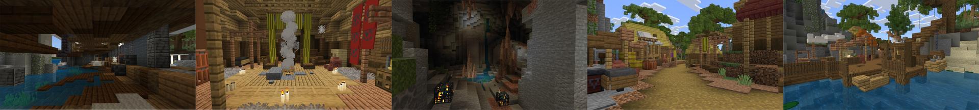 Panorama of the Minecraft Bedrock Marketplace product Luxury Shipwreck created by Nitric Concepts.