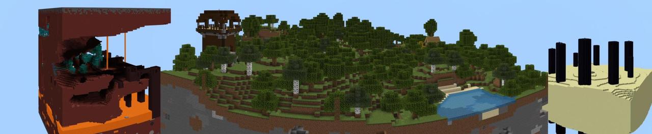Panorama of the Minecraft Bedrock Marketplace product Mega One Chunk created by Nitric Concepts.