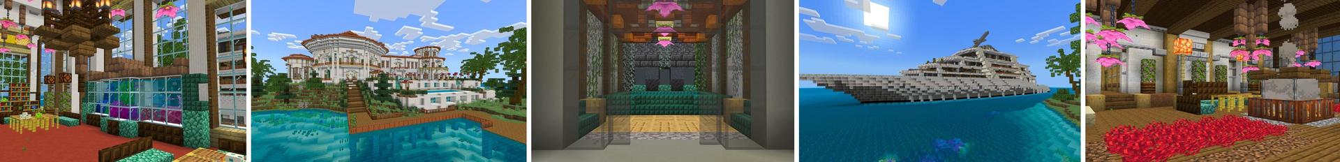 Panorama of the Minecraft Bedrock Marketplace product Millionaire Luxury Yacht created by Nitric Concepts.