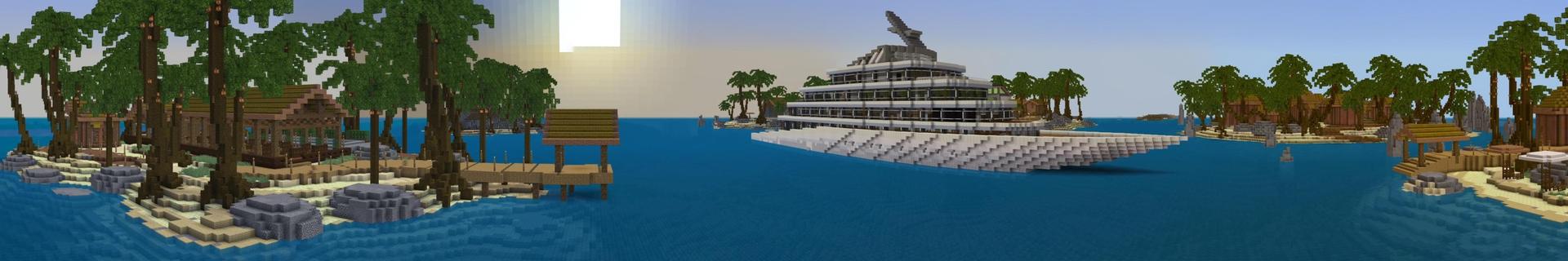 Panorama of the Minecraft Bedrock Marketplace product Millionaires Yacht created by Nitric Concepts.