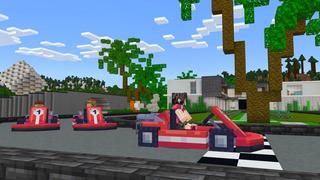 Screenshot of the Minecraft Bedrock Marketplace product Modern Mansion Racing created by Nitric Concepts.