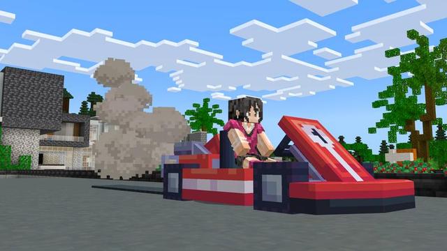 Screenshot of the Minecraft Bedrock Marketplace product Modern Mansion Racing created by Nitric Concepts.
