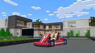 Screenshot of the Minecraft Bedrock Marketplace product Modern Mansion Racing created by Nitric Concepts.