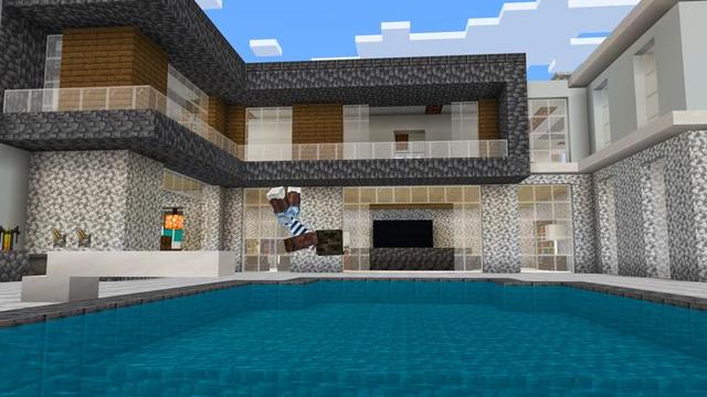 Screenshot of the Minecraft Bedrock Marketplace product Modern Mansion Racing created by Nitric Concepts.