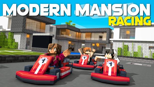 Thumbnail of the Minecraft Bedrock Marketplace product Modern Mansion Racing created by Nitric Concepts.