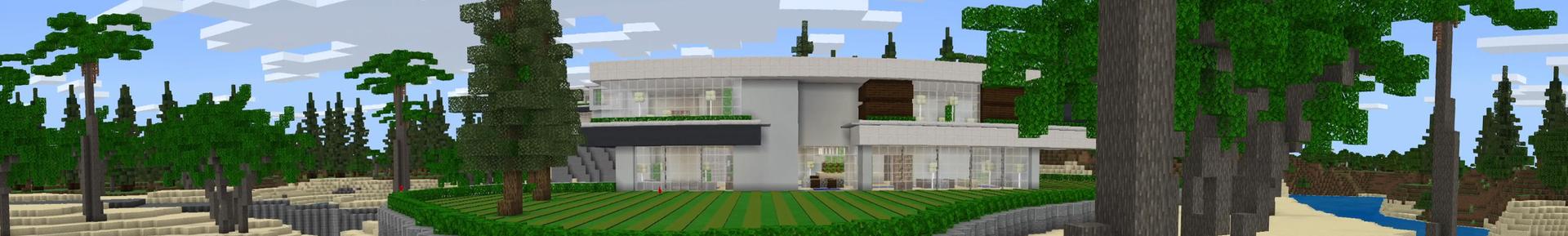 Panorama of the Minecraft Bedrock Marketplace product Modern Mansion created by Nitric Concepts.