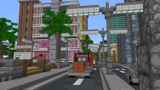 Screenshot of the Minecraft Bedrock Marketplace product Neon City created by Nitric Concepts.