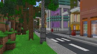 Screenshot of the Minecraft Bedrock Marketplace product Neon City created by Nitric Concepts.