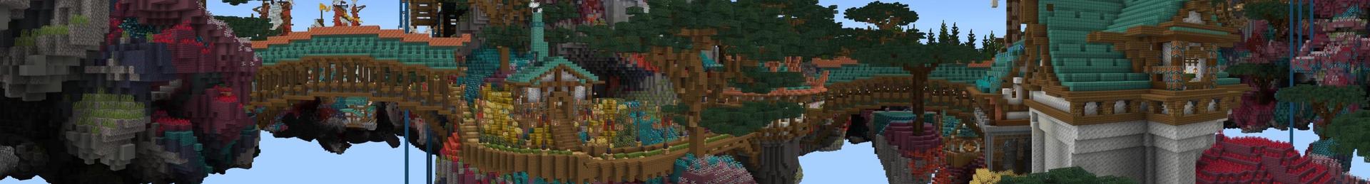 Panorama of the Minecraft Bedrock Marketplace product Ninja Skyblock Temple created by Nitric Concepts.