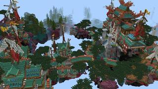 Screenshot of the Minecraft Bedrock Marketplace product Ninja Skyblock Temple created by Nitric Concepts.
