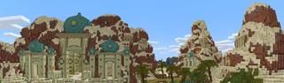 Panorama of the Minecraft Bedrock Marketplace product Oasis City created by Nitric Concepts.