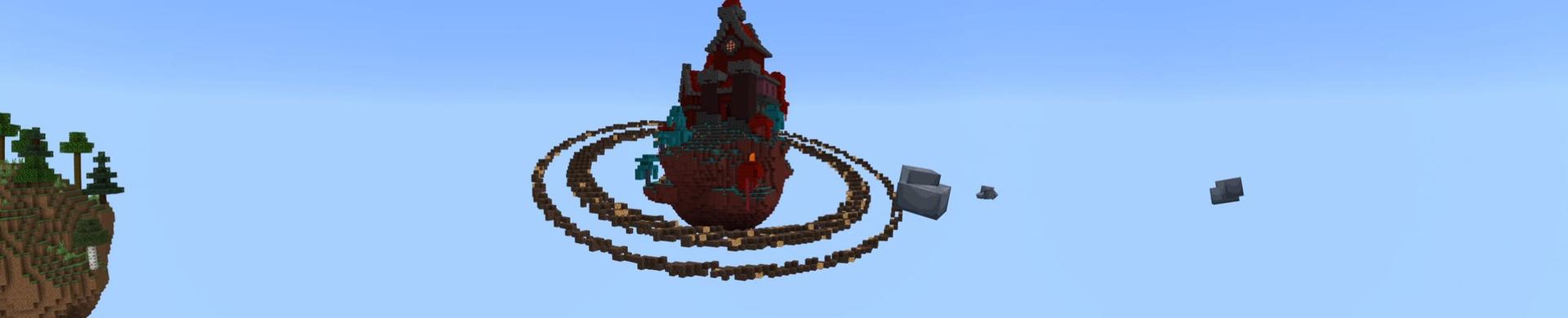 Panorama of the Minecraft Bedrock Marketplace product One Block Asteroids created by Nitric Concepts.