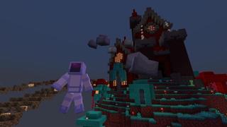 Screenshot of the Minecraft Bedrock Marketplace product One Block Asteroids created by Nitric Concepts.