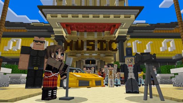 Screenshot of the Minecraft Bedrock Marketplace product Party City DJ created by Nitric Concepts.