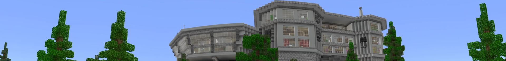 Panorama of the Minecraft Bedrock Marketplace product Party Mansion created by Nitric Concepts.