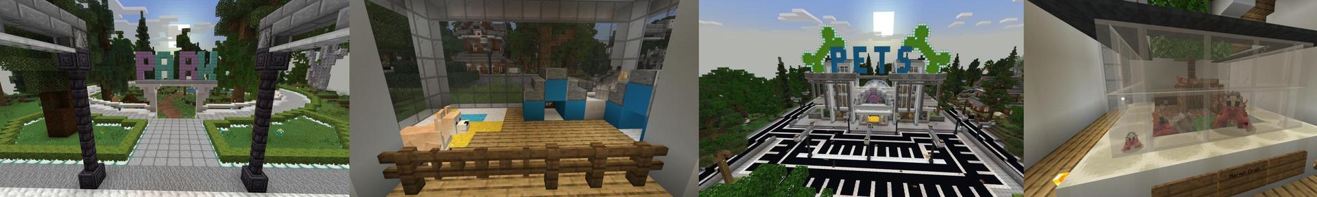 Panorama of the Minecraft Bedrock Marketplace product Pet Daycare created by Nitric Concepts.