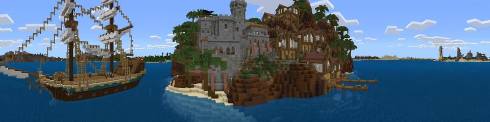 Panorama of the Minecraft Bedrock Marketplace product Pirates created by Nitric Concepts.