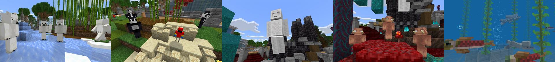 Panorama of the Minecraft Bedrock Marketplace product Player Mobs created by Nitric Concepts.