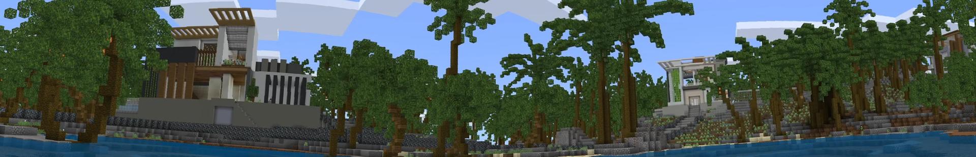 Panorama of the Minecraft Bedrock Marketplace product Rich Mansions created by Nitric Concepts.