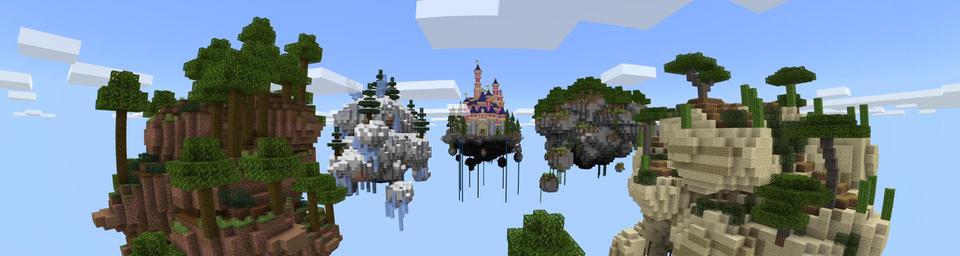 Panorama of the Minecraft Bedrock Marketplace product Skyblock Unicorns created by Nitric Concepts.