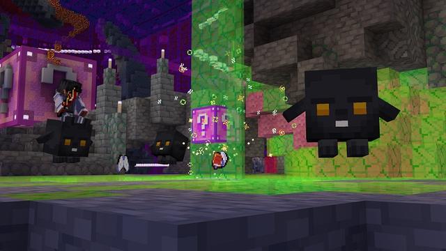 Screenshot of the Minecraft Bedrock Marketplace product Spooky Lucky Blocks created by Nitric Concepts.