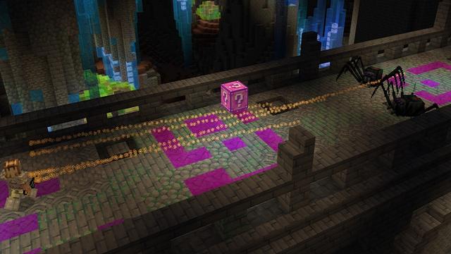 Screenshot of the Minecraft Bedrock Marketplace product Spooky Lucky Blocks created by Nitric Concepts.