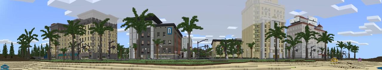 Panorama of the Minecraft Bedrock Marketplace product Super Star City created by Nitric Concepts.