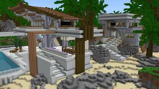 Screenshot of the Minecraft Bedrock Marketplace product Surfer Beach Houses created by Nitric Concepts.
