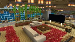 Screenshot of the Minecraft Bedrock Marketplace product Tropical Beach Mansions created by Nitric Concepts.